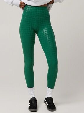 aerie Green Houndstooth High-Waist Leggings